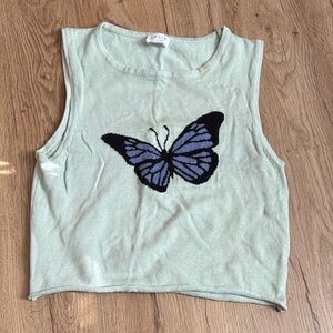 Mint Green Butterfly Tank Top